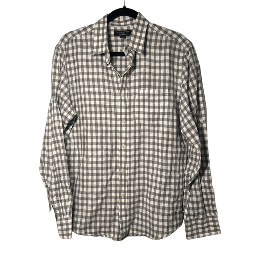 BANANA REPUBLIC Size S Standard Fit Linen Button Down Shirt